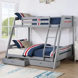 Twin/ Full Bunk Bed w/ Underbed Drawers 
