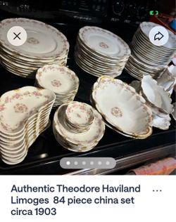 Authentic Theodore Haviland Limoges 84 piece set
