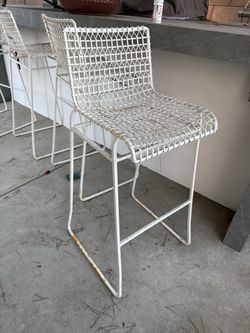 Crate & Barrel Tig Metal Bar Stool x 4