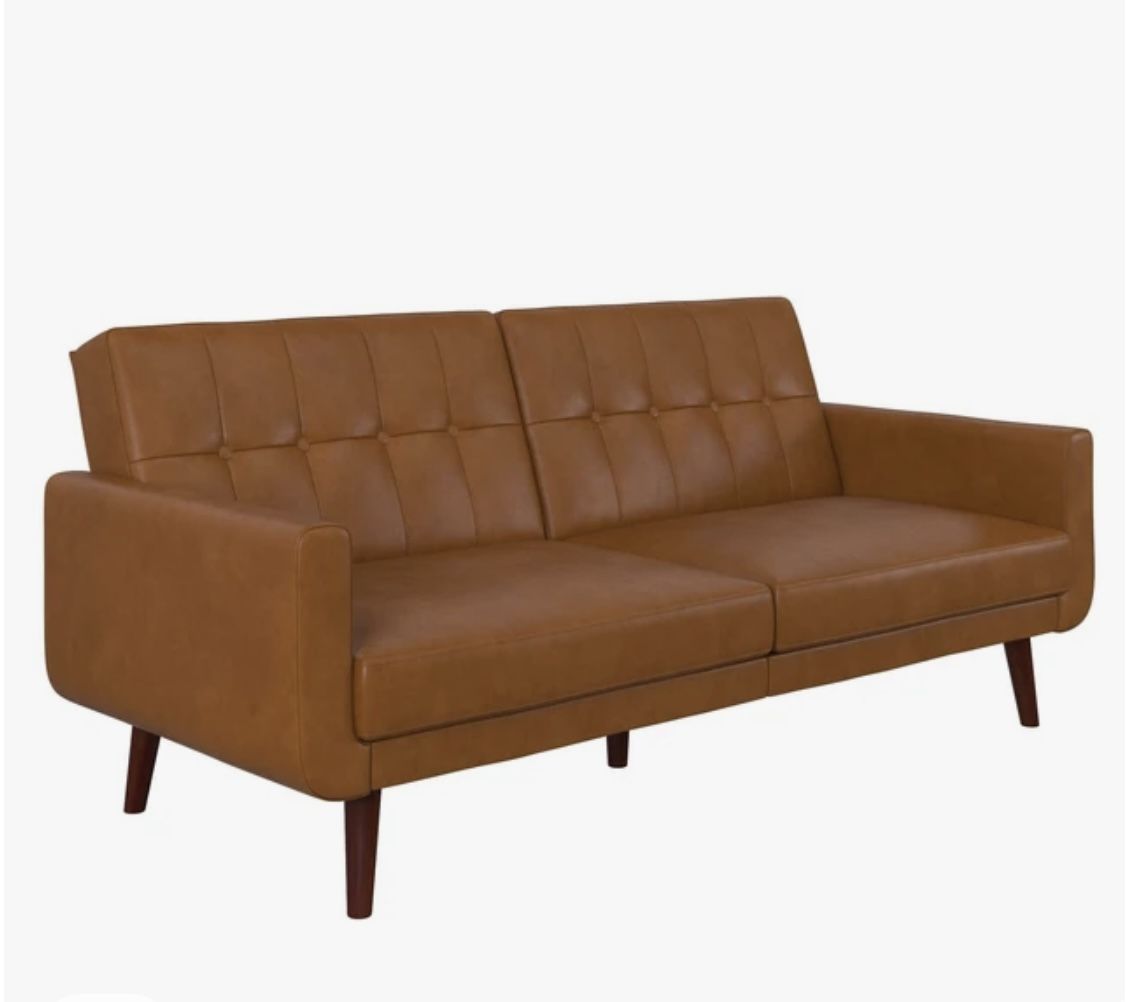 Brand New In Box Leather Sofa/futon