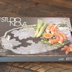 Priced Reduced - Studio Nova Crystal Silver Rose Serving Platter – New in Box