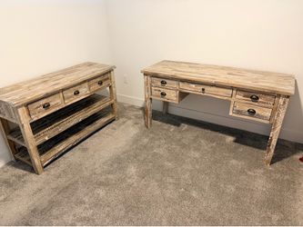 Jofran distressed wood desk and entry table