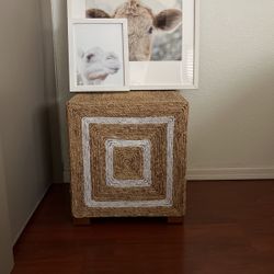 Home Good Wicker Rattan Foot Ottomen, Nightstand 