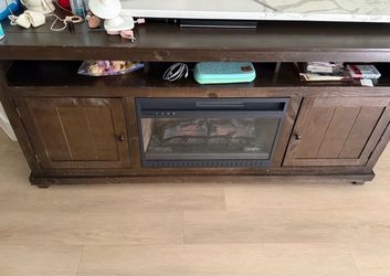 TV Stand with Electric Fireplace Insert