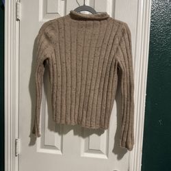 Madewell Ribbed Cowl Neck Sweater In Tan