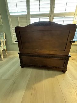 Carved Wood Storage Bench 2 Drawer Entryway Seating Hallway Bench