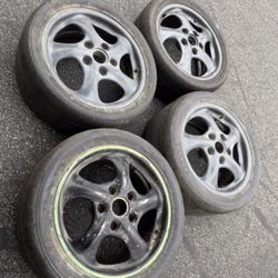 4 — 235/40r17 5x130 5x5.12 Stock Porsche 986 911 OEM wheels Rims Tires!!!!!