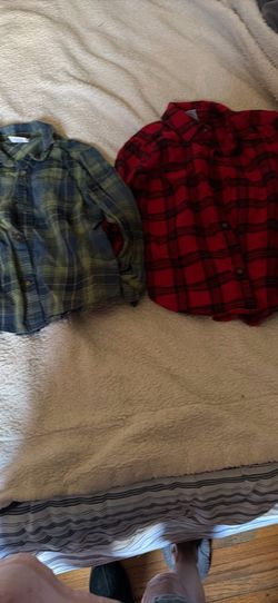 Set of 2 Toddler 5T Long Sleeve Plaid Shirts