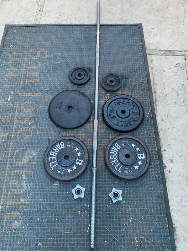 6 ft Barbell + 100 Lb Weight Plates for Sale in San Jose, CA OfferUp