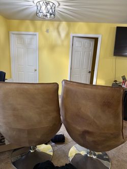 Brown Leather Swivel Chair