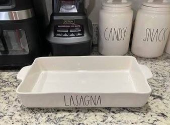 Rae Dunn XL Baking Dish Lasagna Pan Rare 14x9.5 used for decor only