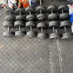 Pro style 39-85lbs dumbbells weights 760lbs total prices are in description