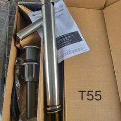 Glacier Bay Modern Single Hole Single-Handle Vessel Bathroom Faucet Nickel with Drain