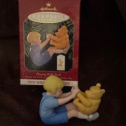 Disney/Hallmark 1999 Ornament Playing with Pooh # 1 Winnie The Pooh and Christopher Robin, Too Series