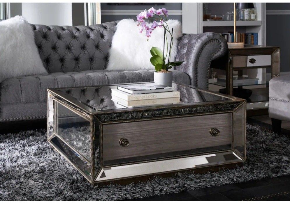 FOR SALE: High-Quality Reflection Glass/Mirror Coffee Table – $600 (Originally $1000+)
