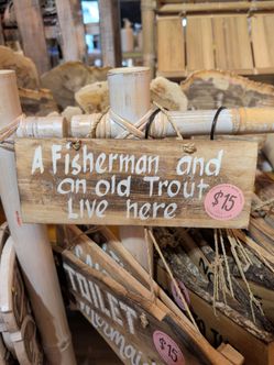 Rustic Wooden Fisherman Novelty Sign