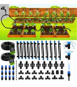 Bonviee Drip Irrigation System Kit for Garden Watering, 230FT Quick Connect For Garden, Raised Beds, Greenhouses, with 33FT 5/16" Mainline + 1/4" Tubi