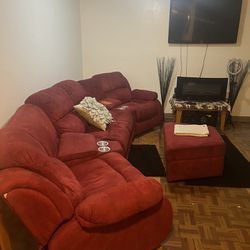 Recliner Sectional Red