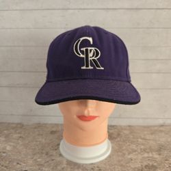 New Era 59Fifty On Field Cool Base Colorado Rockies Purple Fitted Hat Size 7 1/8