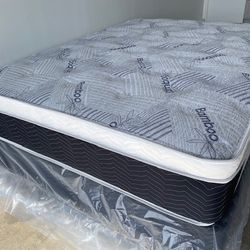 Queen Euro Bamboo Pillow Top Mattress!!
