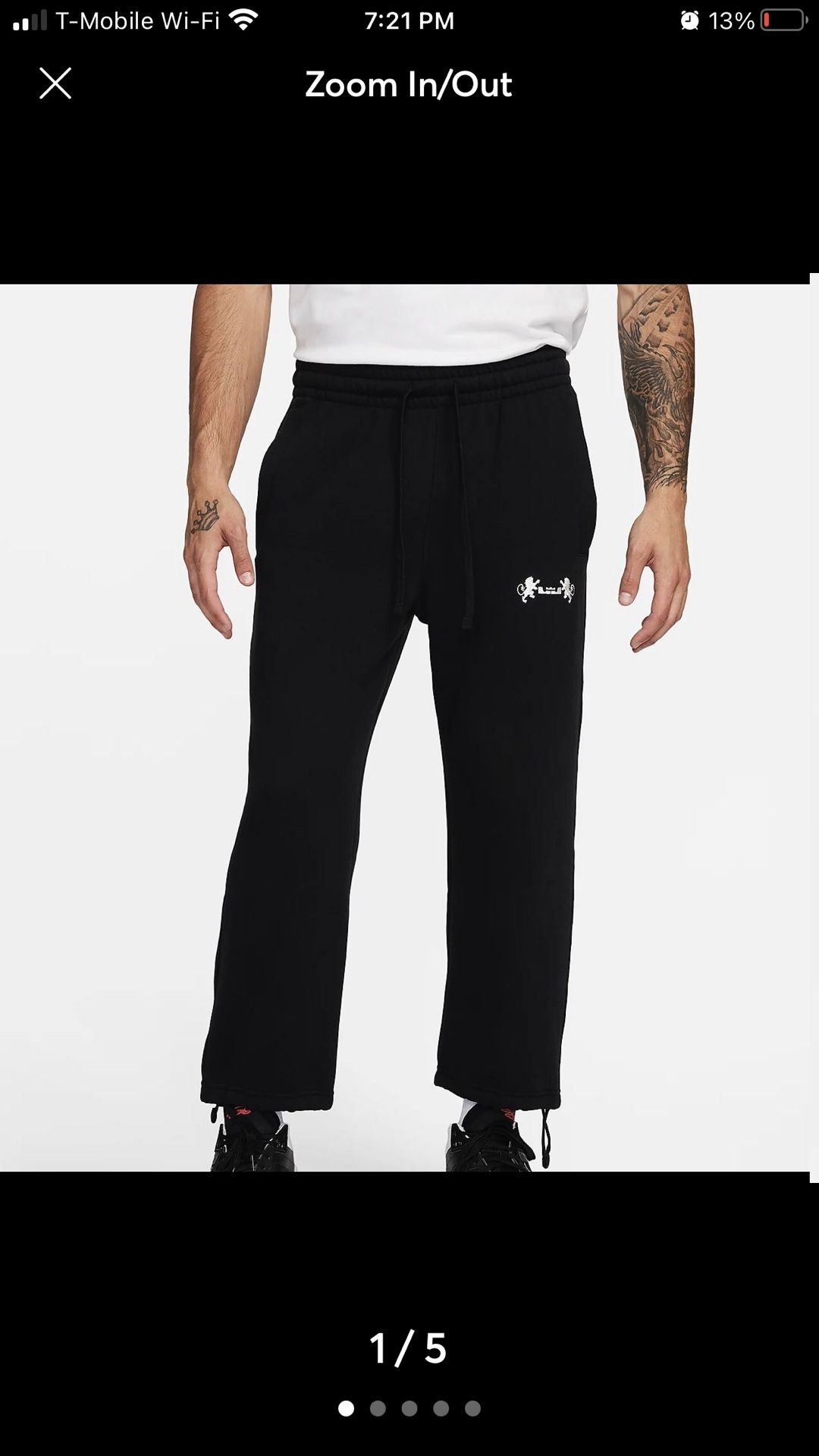 Nike Lebron James Mens Medium Fleece Pants Open Hem Black FB7127 010 Size XL