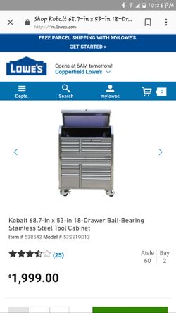Kobalt toolbox with 2024 fridge and radio