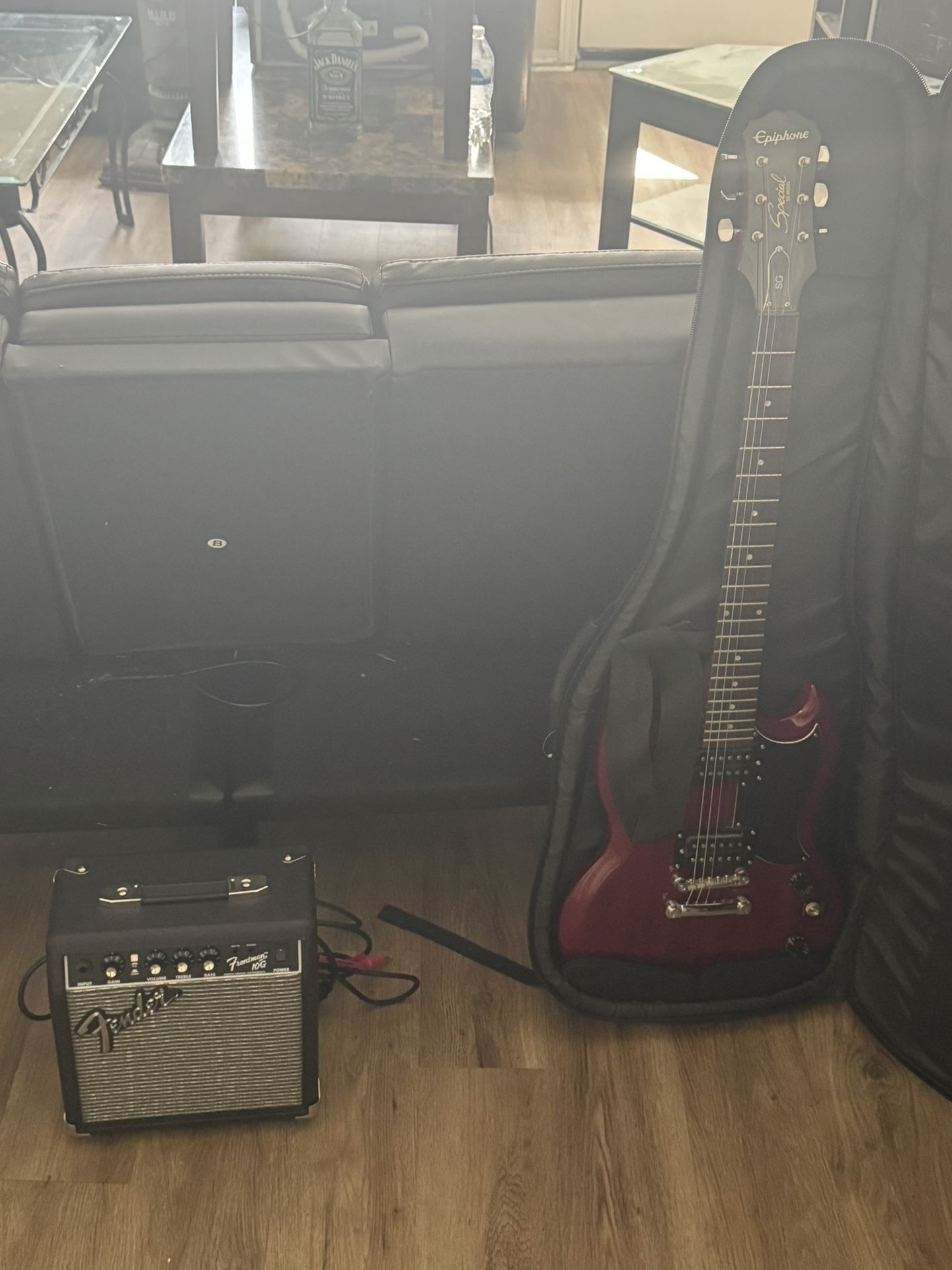 Epiphone Red Guitar With Amp
