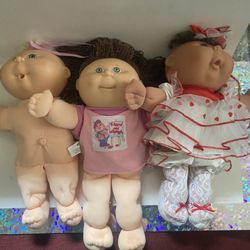 3 gabbage patch kids dolls