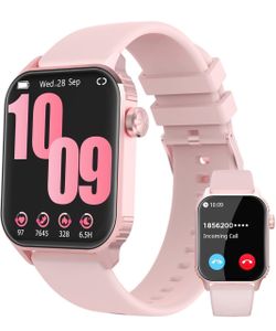 Brand New Pink Smart Watch – Bluetooth Calls + 120 Sports Modes, pink
