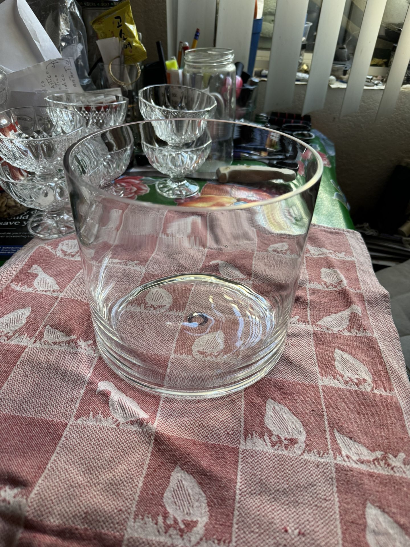 Wide Glass Cylinder Vase