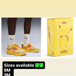 Sizes 8M, 9M, & 10M Puma Fade Pokémon Pikachu