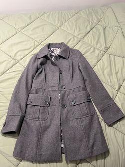 Tulle Gray Wool Blend Peacoat Size XS