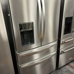 Modern 4 Door Stainless Unit | Triple Drawer Setup | Wide Interior Shelves | Clean