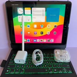 Apple IPad 9th Generation (10.2” Retina /Touch ID /IOS 18/ 2021 Model) 64GB with Pen, Keyboard & Accessories