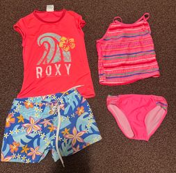 Girls size 7/8 bathing suits swimwear swim shirt outfit