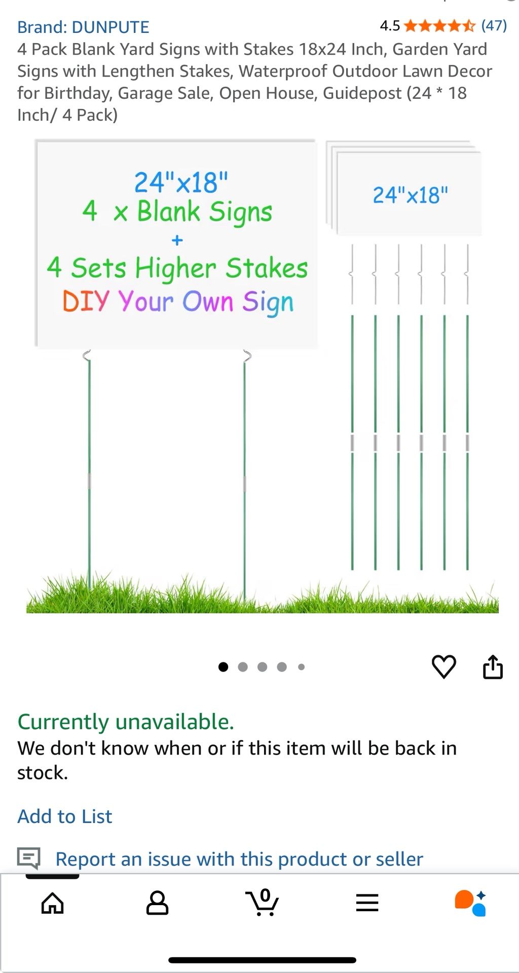 Blank Yard Signs. 18x24. New In Package