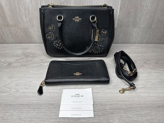 Coach Mini Surrey Carryall Black Heart Limited Edition w/Wallet (A1D031573)