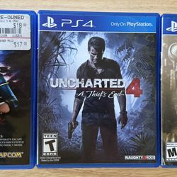 PS4 Game Bundle: Uncharted 4 A Thief’s End, Fallout 4, Resident Evil  All in nice condition and good working order