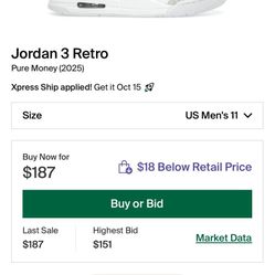 Jordan 3 Pure money