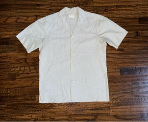 Aime Léon Dore SS24 Striped Leisure Button-Up Shirt Poplin Blue Size Medium