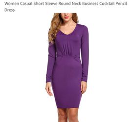 Women Casual Short Sleeve Round Neck Business Cocktail Pencil Dress(brand new never been used)