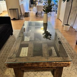 Large Glass Top Coffee Table