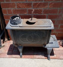 Vintage Cast Iron Wood-Burning Stove