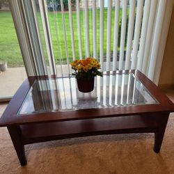 Wooden Coffee Table and 2 Side Tables