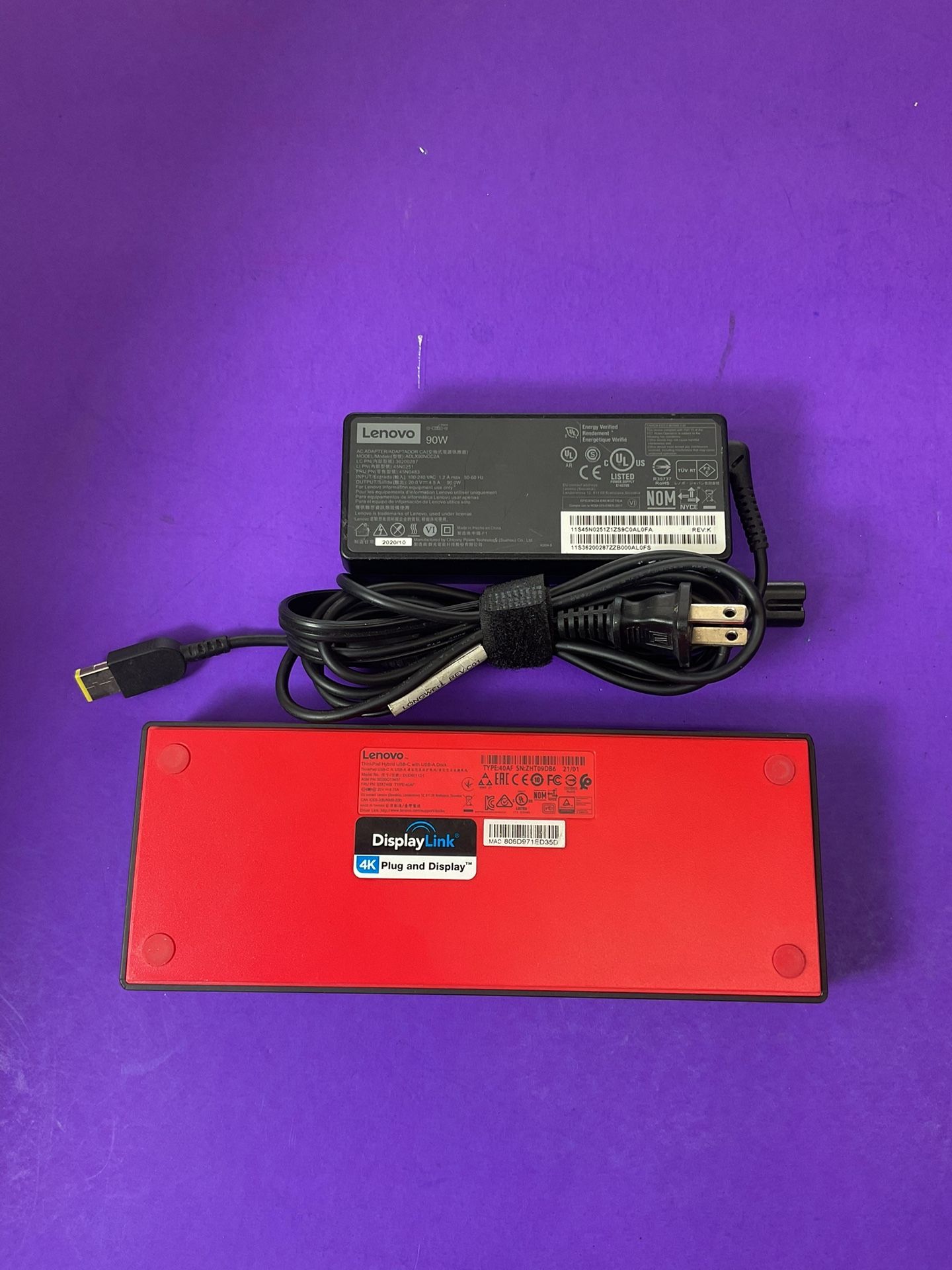 Lenovo USB-C Hybrid Dock for Laptop – Supports USB-A, Dual Monitors & Charging