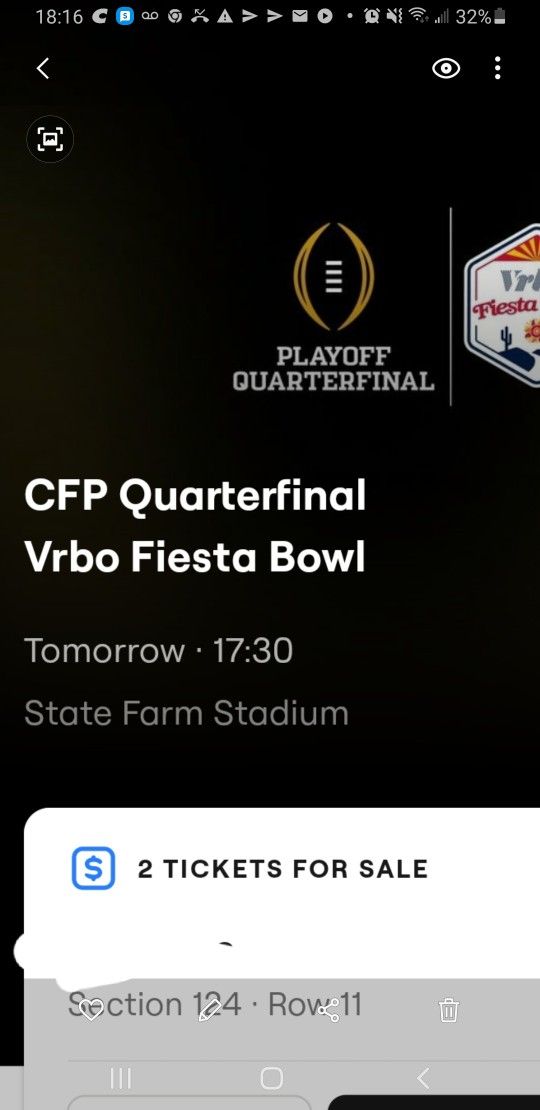 Fiesta Bowl Tickets X2