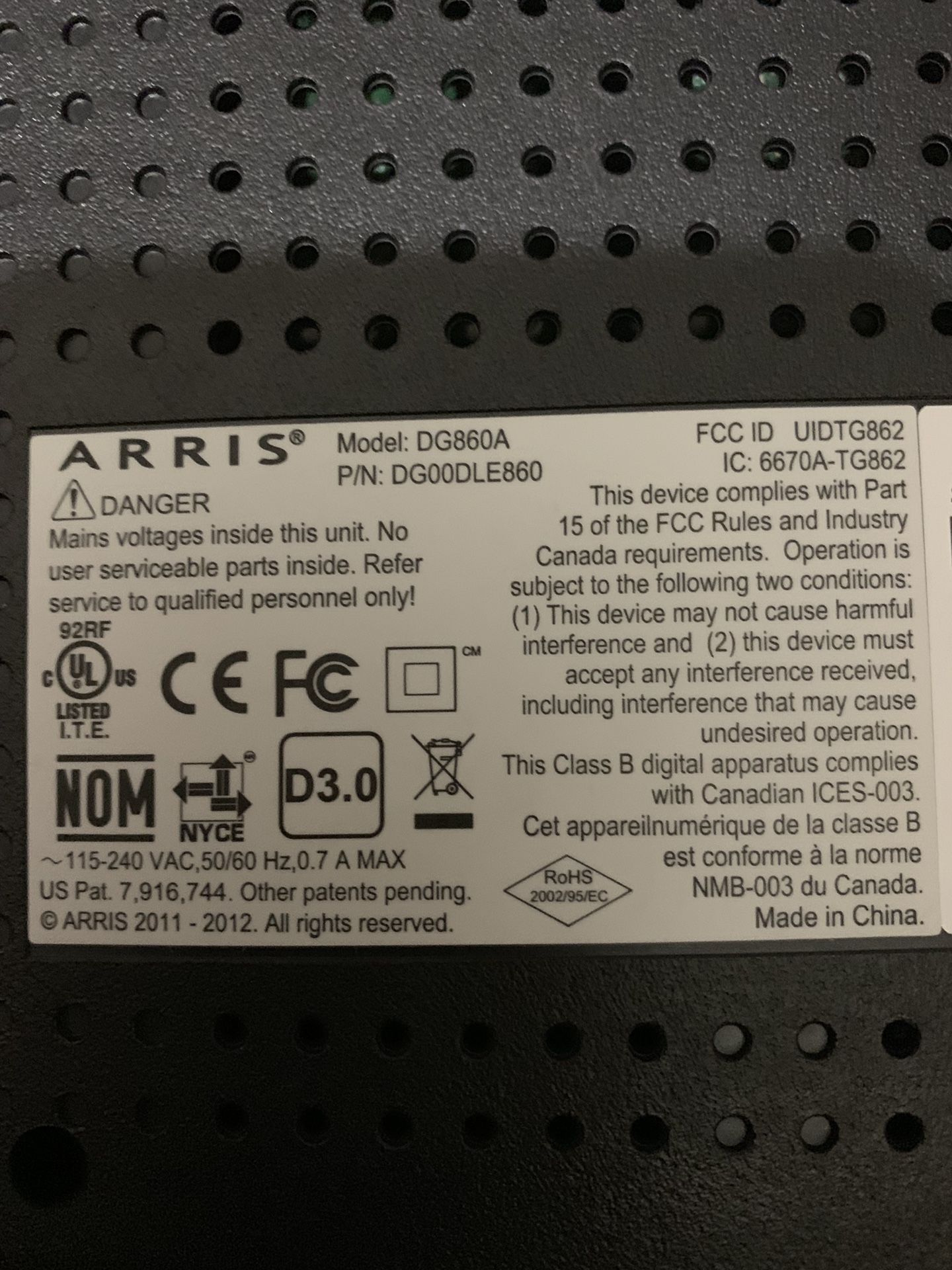 ARRIS DG860A MODEM + ROUTER for Sale in Miramar, FL OfferUp