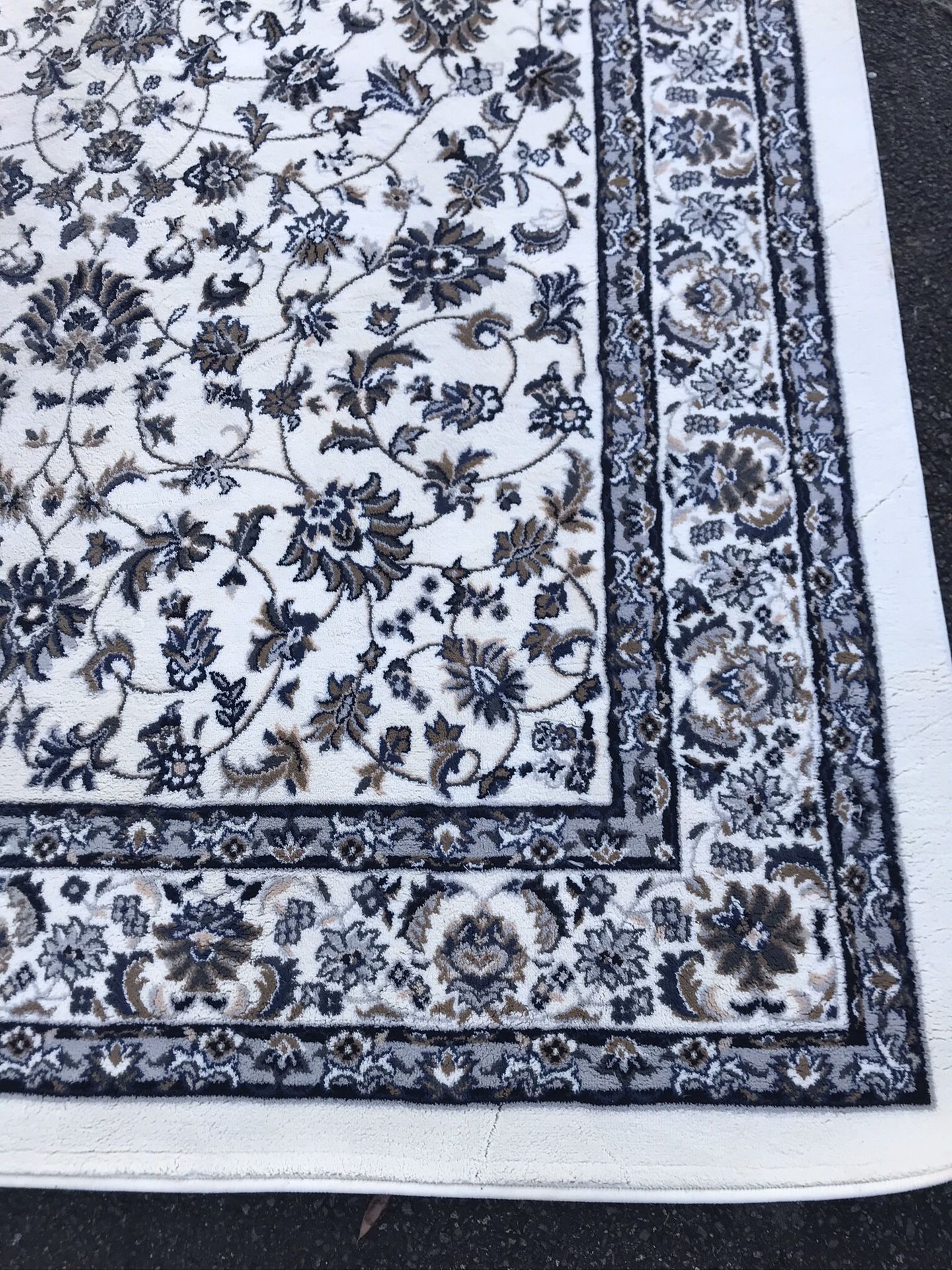 White and blue carpet