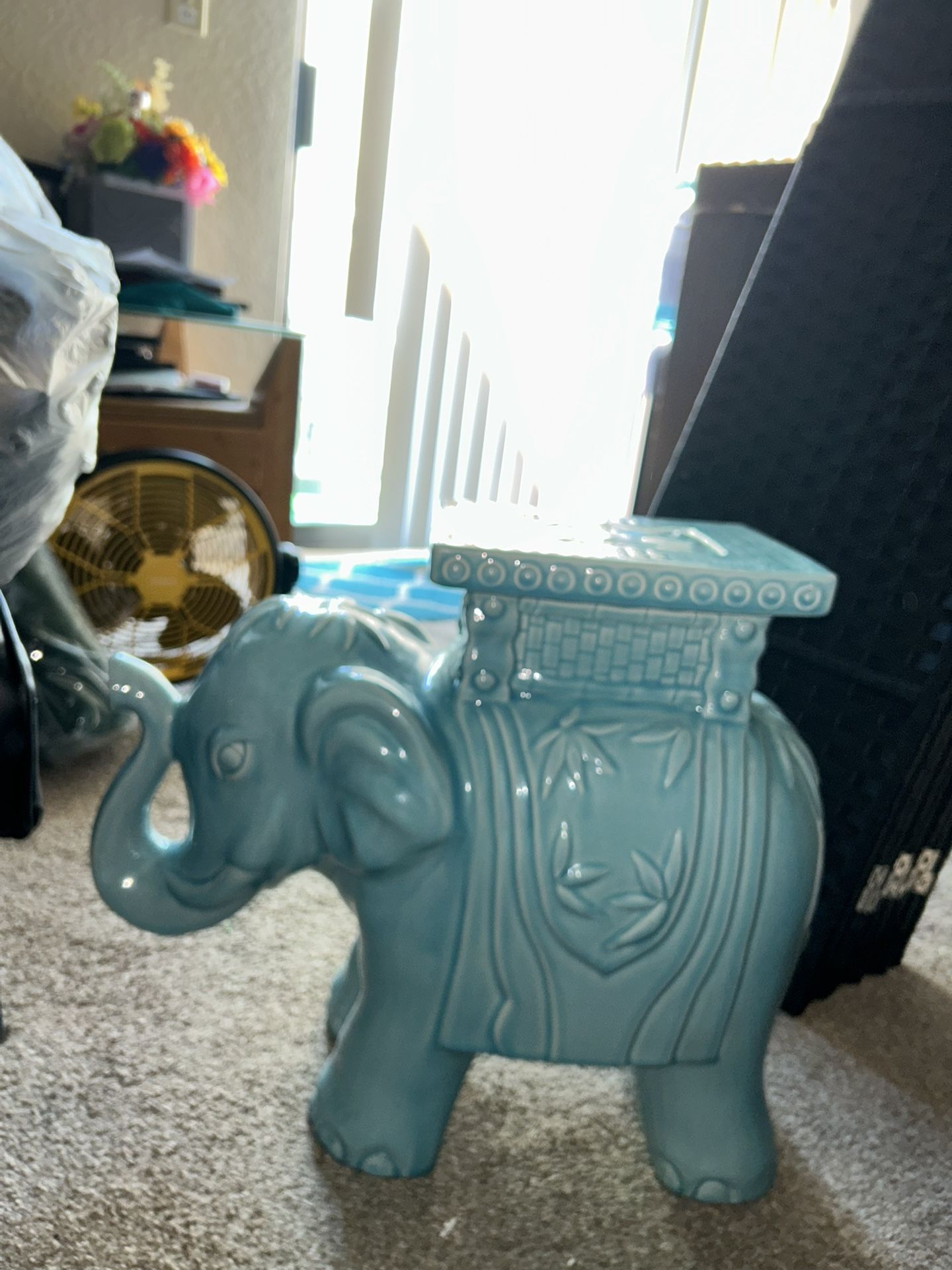 Ceramic Elephant Garden Stool 