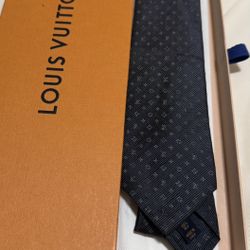 Louis Vuitton Tie Gray Blue Authentic